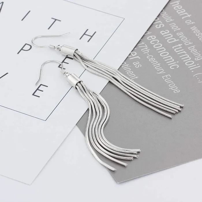 Simple 925 Sterling Silver Bohemia Drop Earrings for Women Party Jewelry Gift Personalized Jewel Earrings