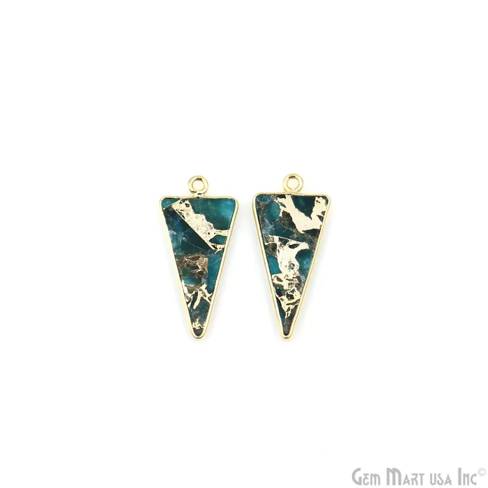 Sky Blue Mohave 26x12mm Gold Plated Single Bail Earring Connector 1 Pair GemMartUSA Earrings Sky Blue Mohave 26x12mm Gold Plated Single Bail Earring Connector 1 Pair GemMartUSA Earrings