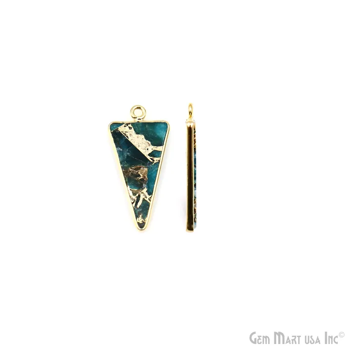 Sky Blue Mohave 26x12mm Gold Plated Single Bail Earring Connector 1 Pair GemMartUSA Earrings Sky Blue Mohave 26x12mm Gold Plated Single Bail Earring Connector 1 Pair GemMartUSA Earrings
