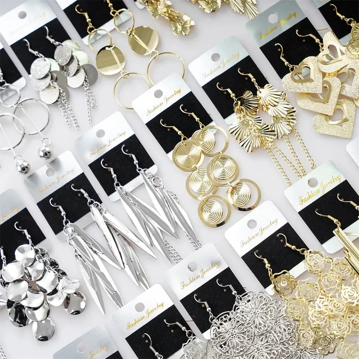 SWEET T 52 Earrings 10 PairLot Trendy Geometric Drop Hoop Earrings for Women Girls Fashion SilverGold Plated Jewelry Accessories