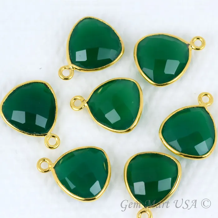 Trillion 12mm Double Bail Silver Bezel Gemstone Connector GemMartUSA Rings
