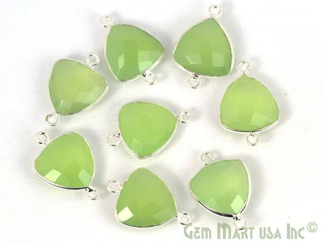 Trillion 12mm Double Bail Silver Bezel Gemstone Connector GemMartUSA Rings