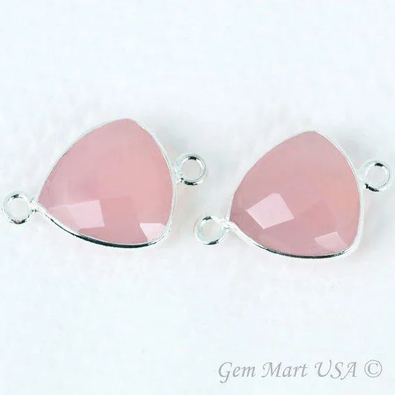 Trillion 12mm Double Bail Silver Bezel Gemstone Connector GemMartUSA Rings