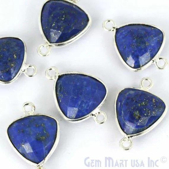 Trillion 12mm Double Bail Silver Bezel Gemstone Connector GemMartUSA Rings