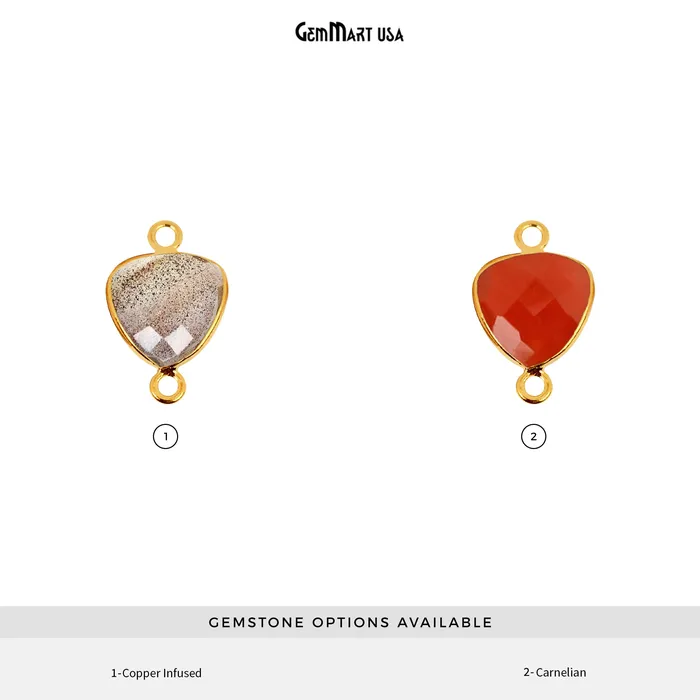 Trillion 16mm Double Bail Gold Bezel Gemstone Connector GemMartUSA PreStyled Sets Trillion 16mm Double Bail Gold Bezel Gemstone Connector GemMartUSA PreStyled Sets