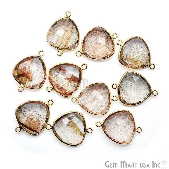 Trillion 16mm Double Bail Gold Bezel Gemstone Connector GemMartUSA PreStyled Sets Trillion 16mm Double Bail Gold Bezel Gemstone Connector GemMartUSA PreStyled Sets