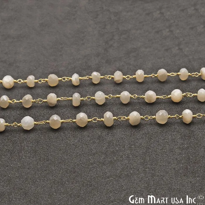 White Monalisa Coated Beads 56mm Gold Plated Wire Wrapped Gemstone Rosary Chain GemmartUSA Necklaces White Monalisa Coated Beads 56mm Gold Plated Wire Wrapped Gemstone Rosary Chain GemmartUSA Necklaces