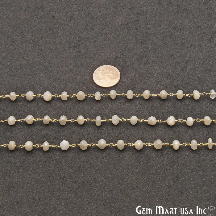 White Monalisa Coated Beads 56mm Gold Plated Wire Wrapped Gemstone Rosary Chain GemmartUSA Necklaces White Monalisa Coated Beads 56mm Gold Plated Wire Wrapped Gemstone Rosary Chain GemmartUSA Necklaces