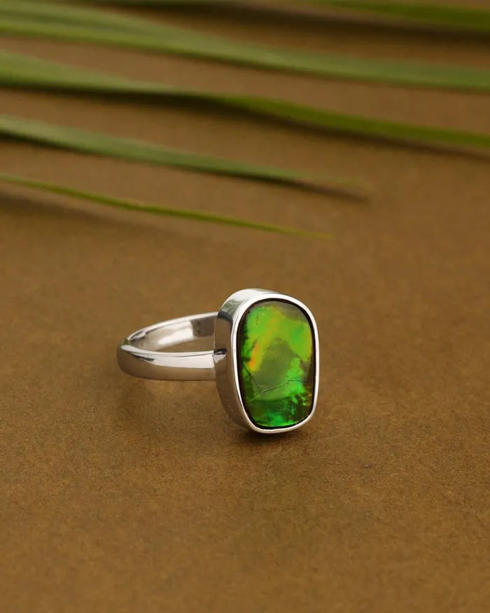 YoTreasure 355 Ct Ammoite Ring Solid 925 Sterling Silver Jewlry Rings