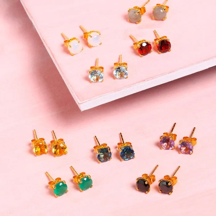 YoTreasure Earrings 2 Ct London Blue Topaz Solid 10k Yellow Gold Stud Earrings YoTreasure Earrings 2 Ct London Blue Topaz Solid 10k Yellow Gold Stud Earrings