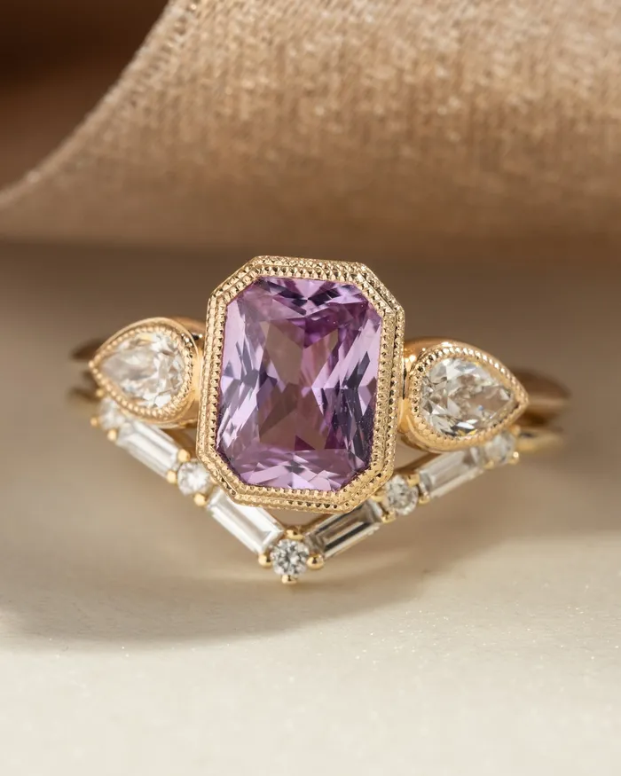 160ct Zara Lilac Radiant Cut Sapphire Diamond Engagement Ring Valerie Madison Fine Jewelry Rings 160ct Zara Lilac Radiant Cut Sapphire Diamond Engagement Ring Valerie Madison Fine Jewelry Rings