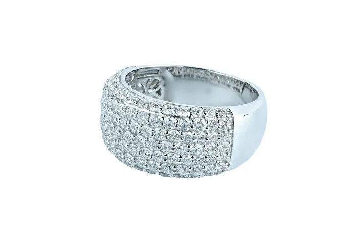 18 ctw Pave Diamond Cigar Ring Crown Jewels Coin Rings