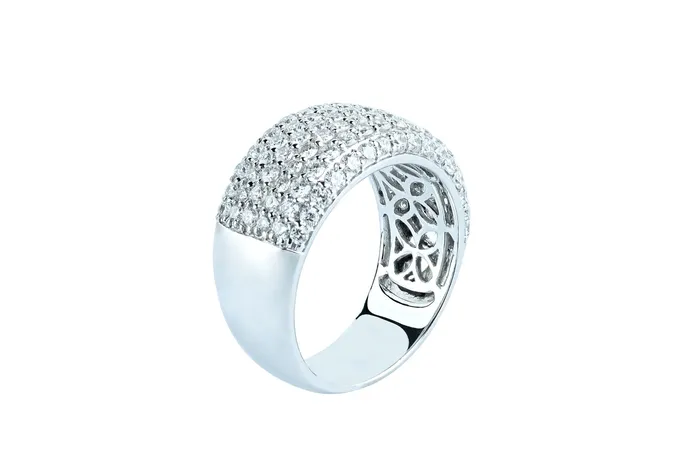 18 ctw Pave Diamond Cigar Ring Crown Jewels Coin Rings