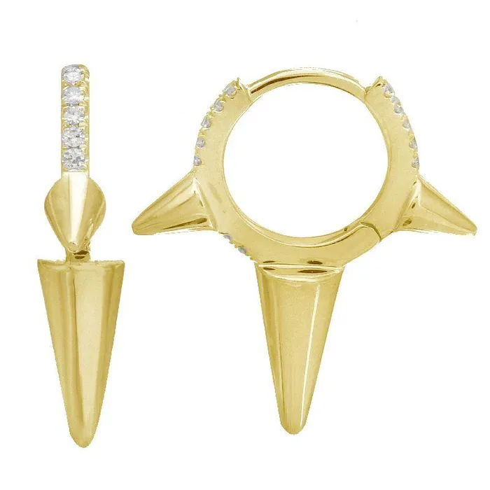 14K Gold Triple Spike Diamond Huggies Izakov Diamonds Fine Jewelry PreStyled Sets 14K Gold Triple Spike Diamond Huggies Izakov Diamonds Fine Jewelry PreStyled Sets