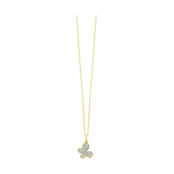 14K Yellow Gold 005ctw Butterfly Style Pendant GEMS ONE CORPRATION Necklaces 14K Yellow Gold 005ctw Butterfly Style Pendant GEMS ONE CORPRATION Necklaces