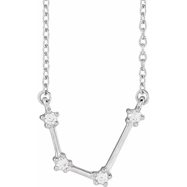 302 Fine Jewelry Necklaces Constellation Zodiac Natural Diamond Adjustable Necklace 14K Yellow White Rose Gold