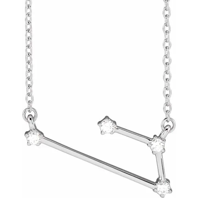 302 Fine Jewelry Necklaces Constellation Zodiac Natural Diamond Adjustable Necklace 14K Yellow White Rose Gold