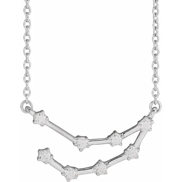 302 Fine Jewelry Necklaces Constellation Zodiac Natural Diamond Adjustable Necklace 14K Yellow White Rose Gold