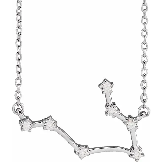 302 Fine Jewelry Necklaces Constellation Zodiac Natural Diamond Adjustable Necklace 14K Yellow White Rose Gold