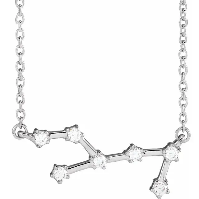 302 Fine Jewelry Necklaces Constellation Zodiac Natural Diamond Adjustable Necklace 14K Yellow White Rose Gold