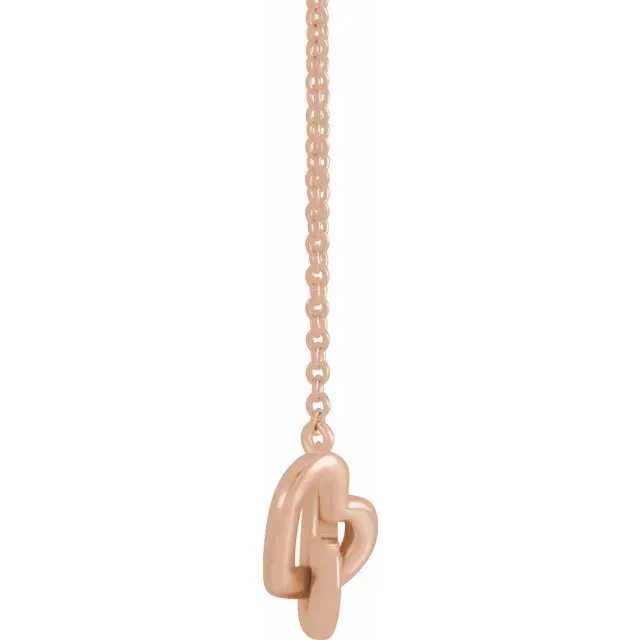 302 Fine Jewelry Necklaces Interlocking Double Heart Necklace Solid 14K Yellow White Rose Gold or Sterling Silver
