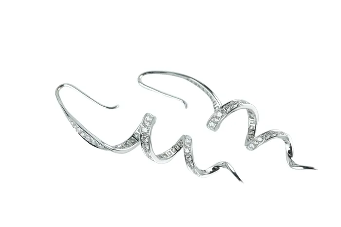 4 ctw Diamond Swirl Earrings Crown Jewels Coin Earrings