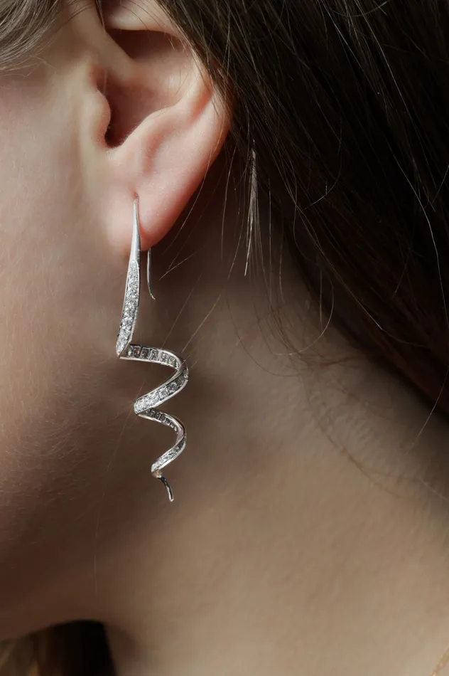 4 ctw Diamond Swirl Earrings Crown Jewels Coin Earrings