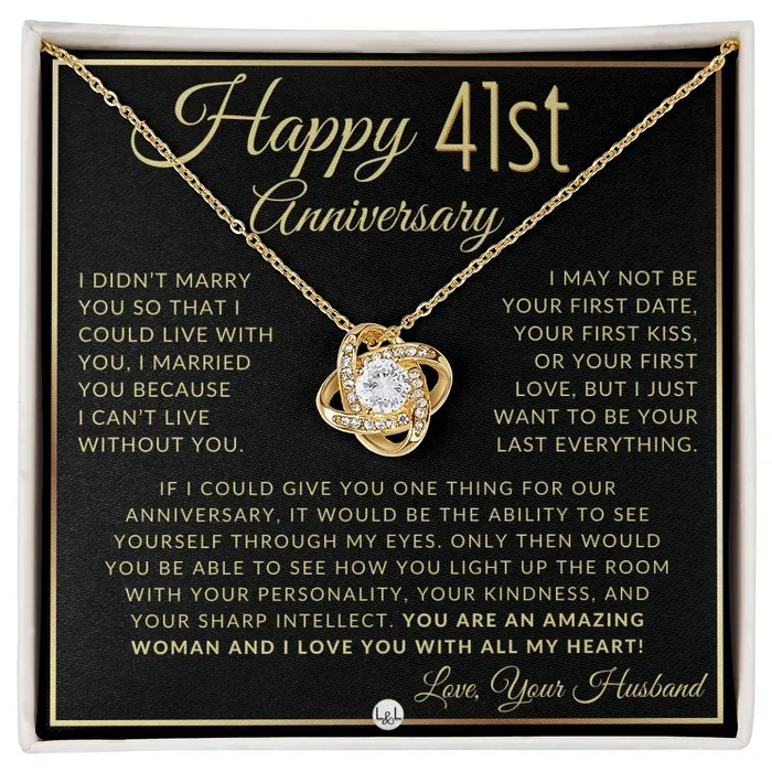 41st Anniversary Gift For Wife Beautiful Womens Pendant Necklace Heartfelt Anniversary Message For Her ShineOn Fulfillment Necklaces 41st Anniversary Gift For Wife Beautiful Womens Pendant Necklace Heartfelt Anniversary Message For Her ShineOn Fulfillment Necklaces