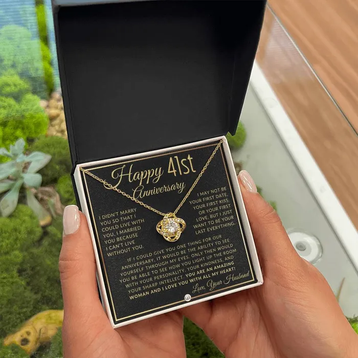 41st Anniversary Gift For Wife Beautiful Womens Pendant Necklace Heartfelt Anniversary Message For Her ShineOn Fulfillment Necklaces