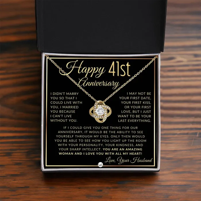 41st Anniversary Gift For Wife Beautiful Womens Pendant Necklace Heartfelt Anniversary Message For Her ShineOn Fulfillment Necklaces