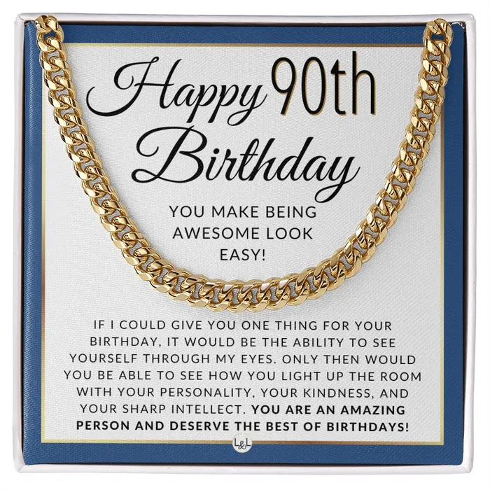 90th Birthday Gift For Him Chain Necklace For 90 Year Old Mans Birthday Great Birthday Gift For Men Jewelry For Guys ShineOn Fulfillment Necklaces 90th Birthday Gift For Him Chain Necklace For 90 Year Old Mans Birthday Great Birthday Gift For Men Jewelry For Guys ShineOn Fulfillment Necklaces