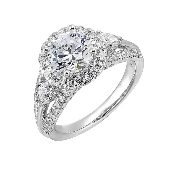 Alpha Labgrown Diamonds Alpha 14K White Gold 269ctw Round Halo Lab Grown Diamond Engagement Ring Rings Alpha Labgrown Diamonds Alpha 14K White Gold 269ctw Round Halo Lab Grown Diamond Engagement Ring Rings