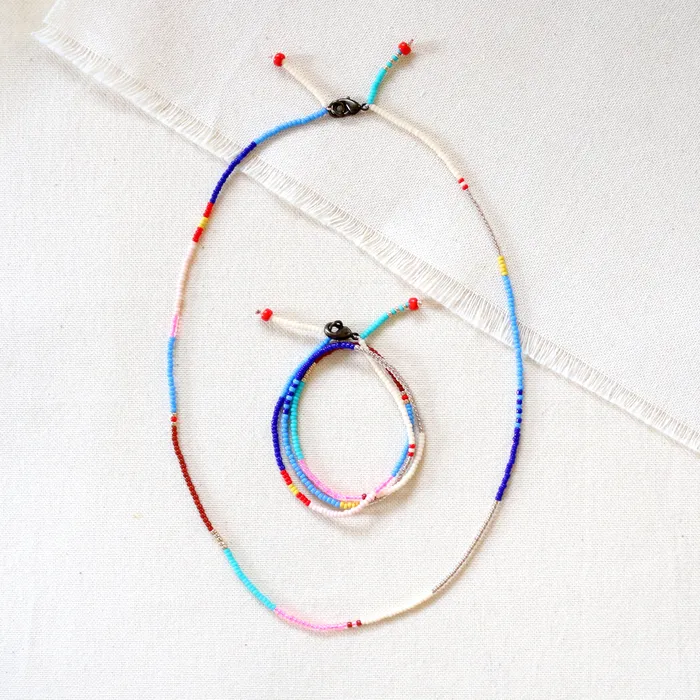 Ashdel Beaded Necklace 18 Neon Pink Mix Necklaces