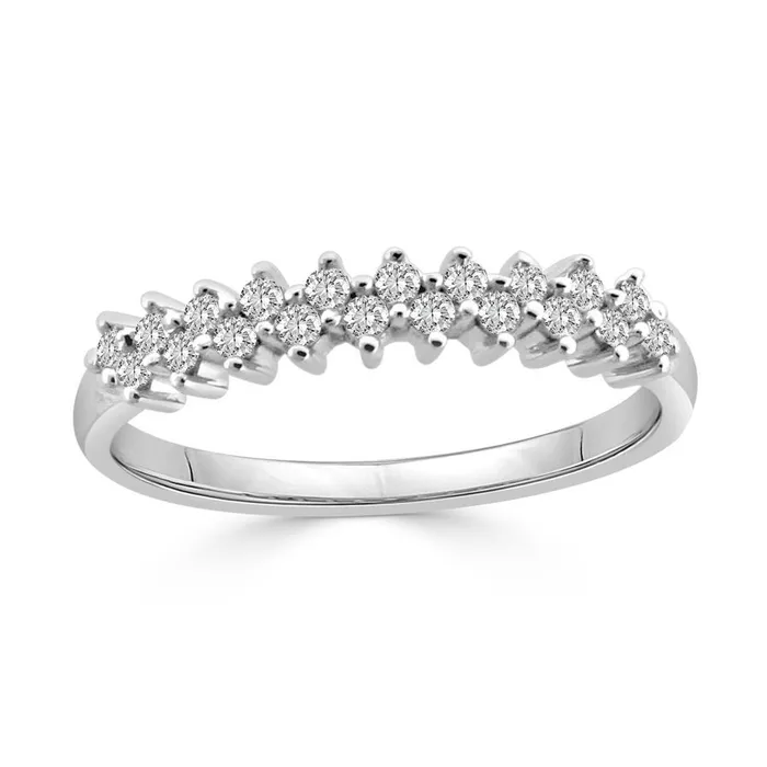 AV LADIES BAND 020CT ROUND DIAMOND 14K WHITE GOLD Rings