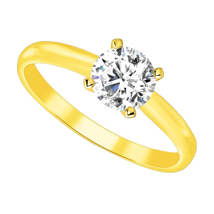 AV LADIES SOLITAIRE RING 150CT ROUND DIAMOND 14K YELLOW GOLD Rings