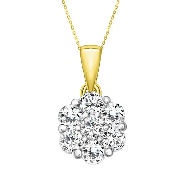 AV Necklaces LADIES PENDANT WITH CHAIN 100CT ROUND DIAMOND 14K YELLOW GOLD AV Necklaces LADIES PENDANT WITH CHAIN 100CT ROUND DIAMOND 14K YELLOW GOLD