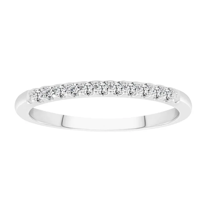 AV Rings LADIES BAND 015CT ROUND DIAMOND 14K WHITE GOLD