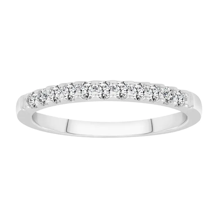 AV Rings LADIES BAND 025CT ROUND DIAMOND 14K WHITE GOLD SI QUALITY