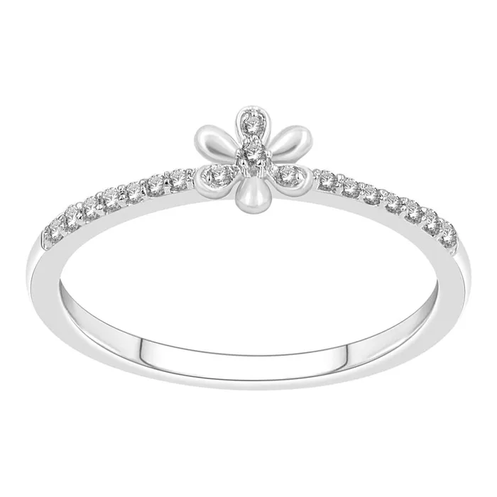AV Rings LADIES RING 010CT ROUND DIAMOND 10K WHITE GOLD