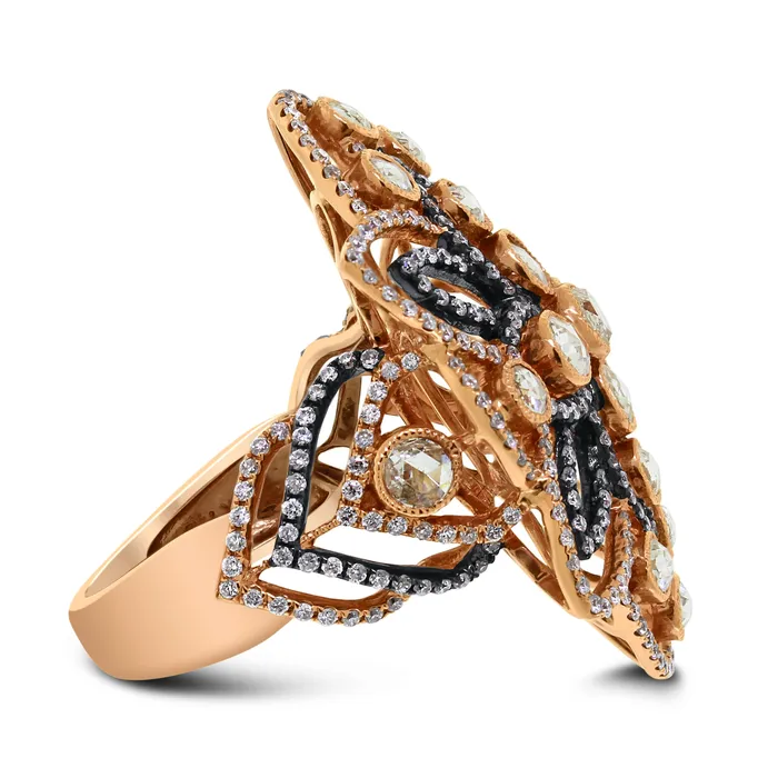 Beauvince Cassandra Diamond Ring 189 ct Diamonds in Rose Gold Beauvince Rings