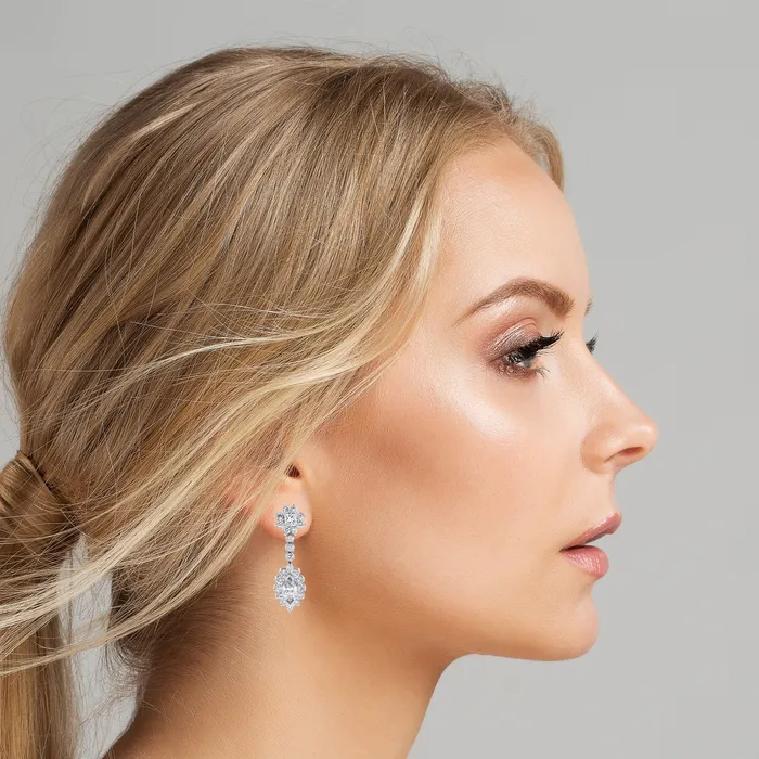 Beauvince Earrings Beauvince Princess Diamond Earrings 598 ct Diamonds in White Gold