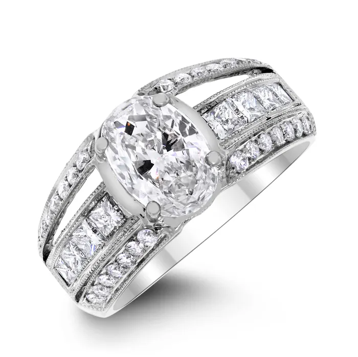 Beauvince Rings Bridget Engagement Ring 156 ct Oval ESI2 EGLUSA Diamond in White Gold