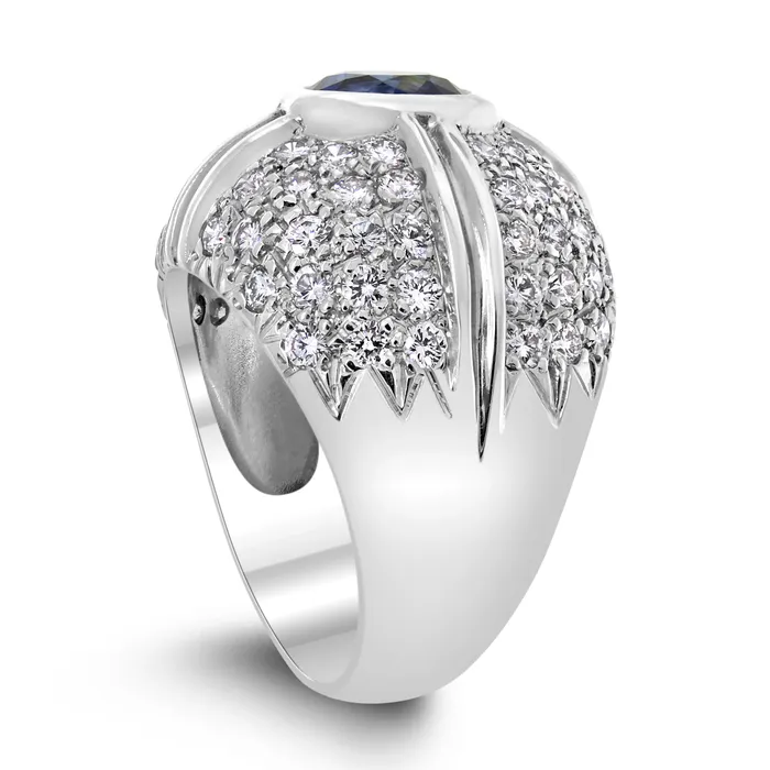 Beauvince Rings Starry Crossroads Diamond Sapphire Ring 360 ct Sapphire Diamonds in White Gold