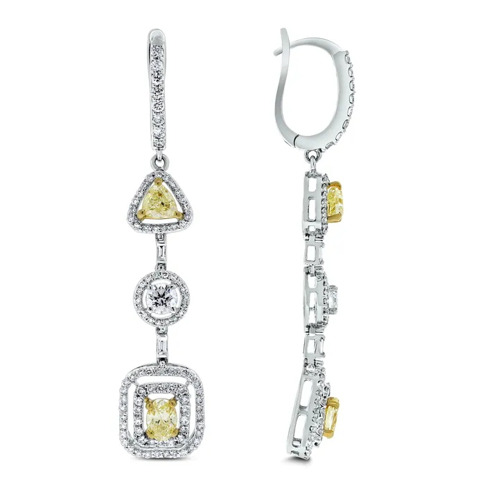 Beauvince Rings Summer Yellow White Diamond Ring 115 ct Diamonds in Gold