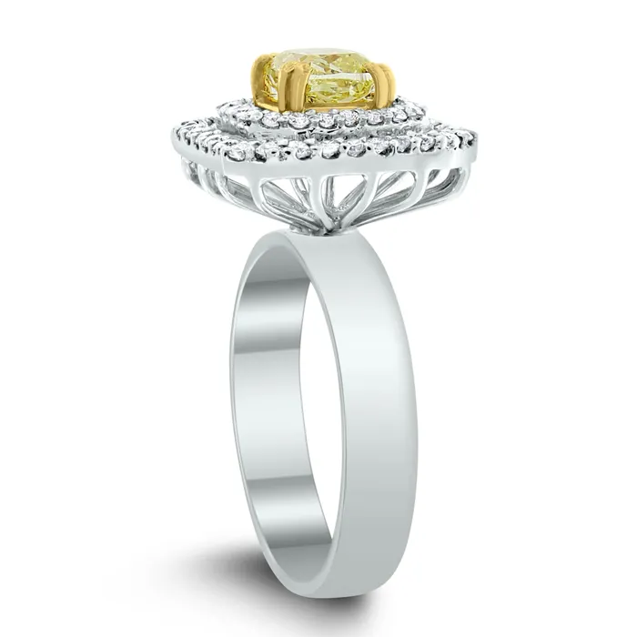 Beauvince Rings Summer Yellow White Diamond Ring 115 ct Diamonds in Gold