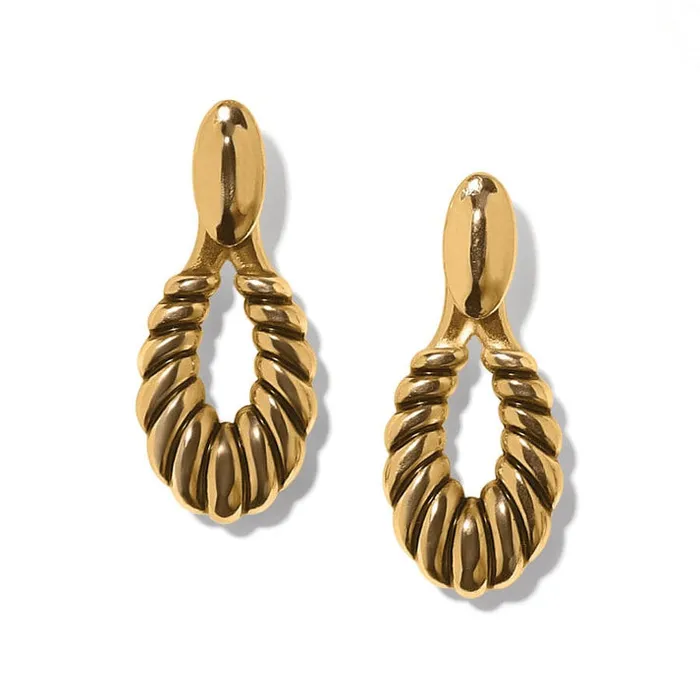 Brighton Earrings Athena Gold Scalloped Post Drop Earring