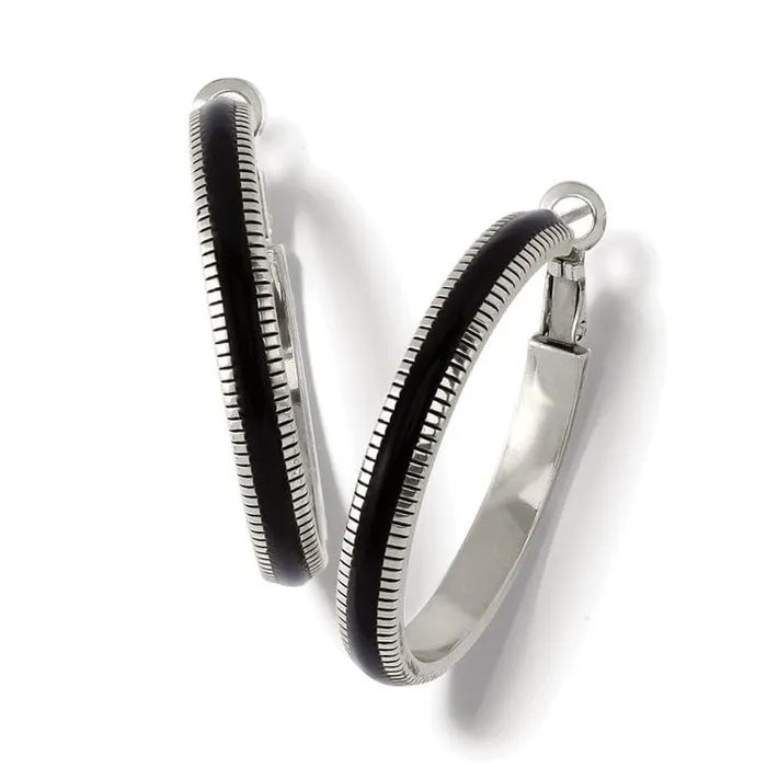 Brighton Earrings Interlok Noir Heirloom Hoop Earrings
