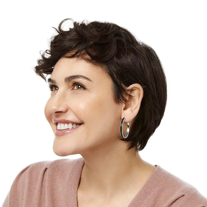 Brighton Earrings Interlok Noir Heirloom Hoop Earrings