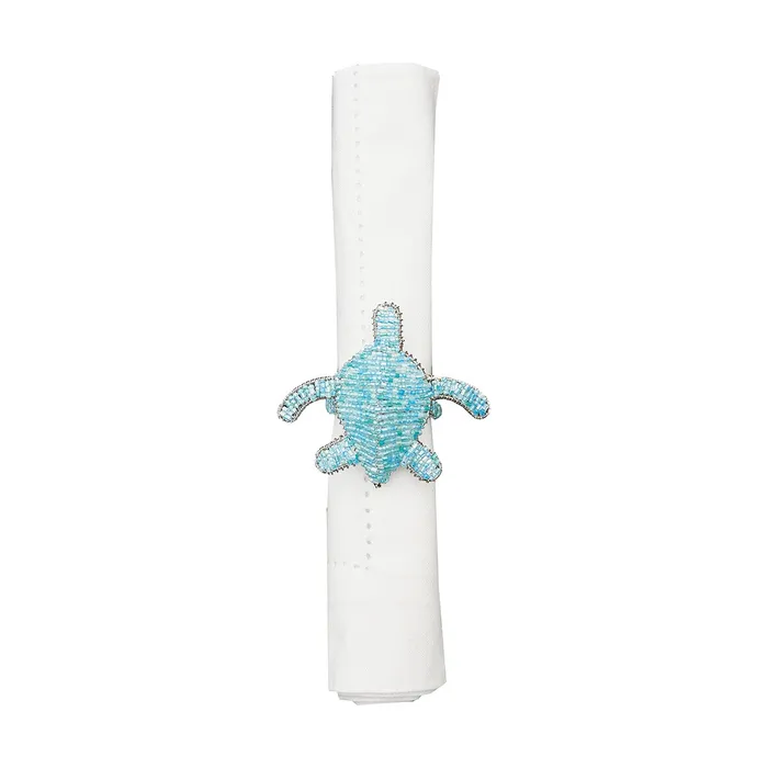 CF Enterprises Rings Beaded Turtle Napkin Ring Aqua