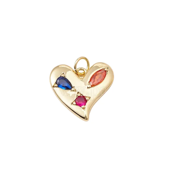 Charm Necklaces Heart color pave charm pau jewelry